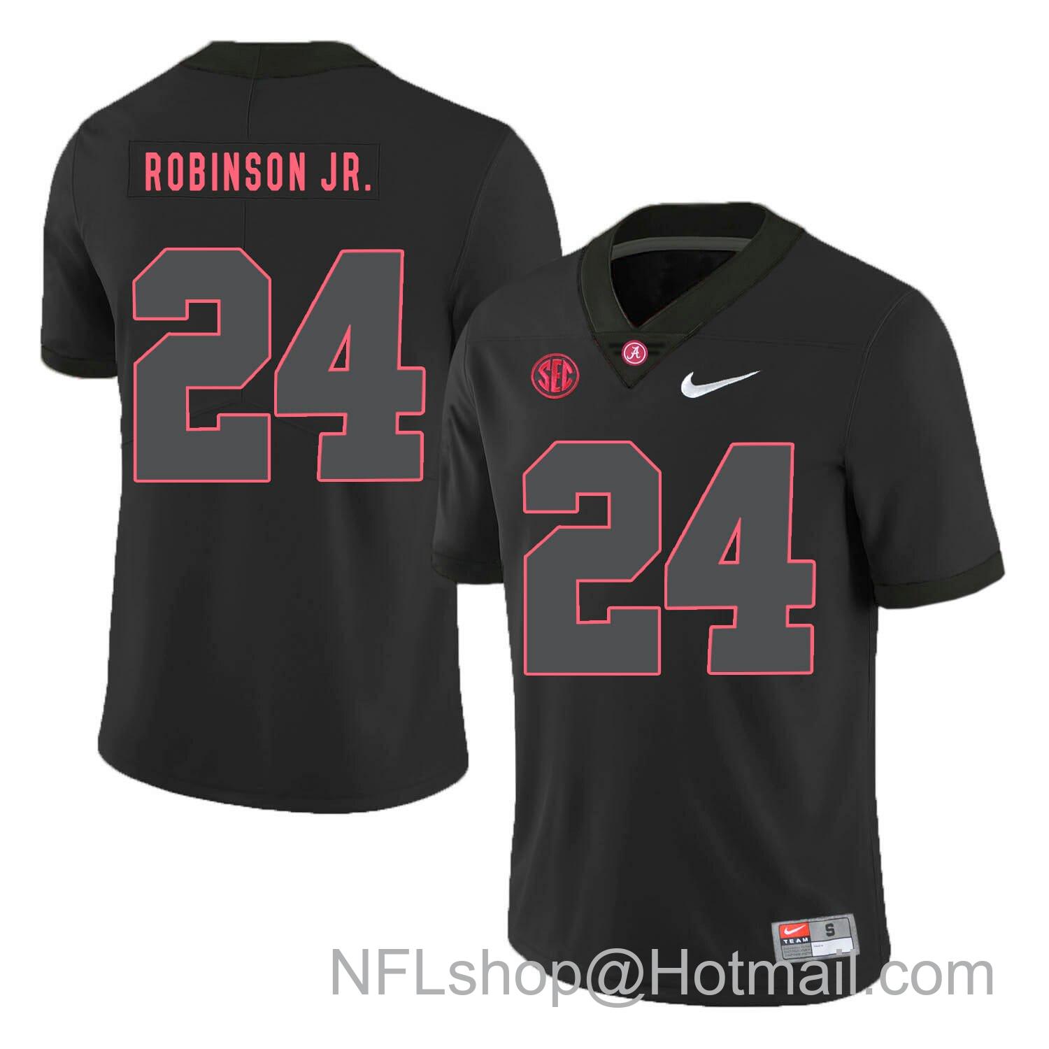 Men's Nike Alabama Crimson Tide #24 Brian Robinson Jr. Football Jersey Black