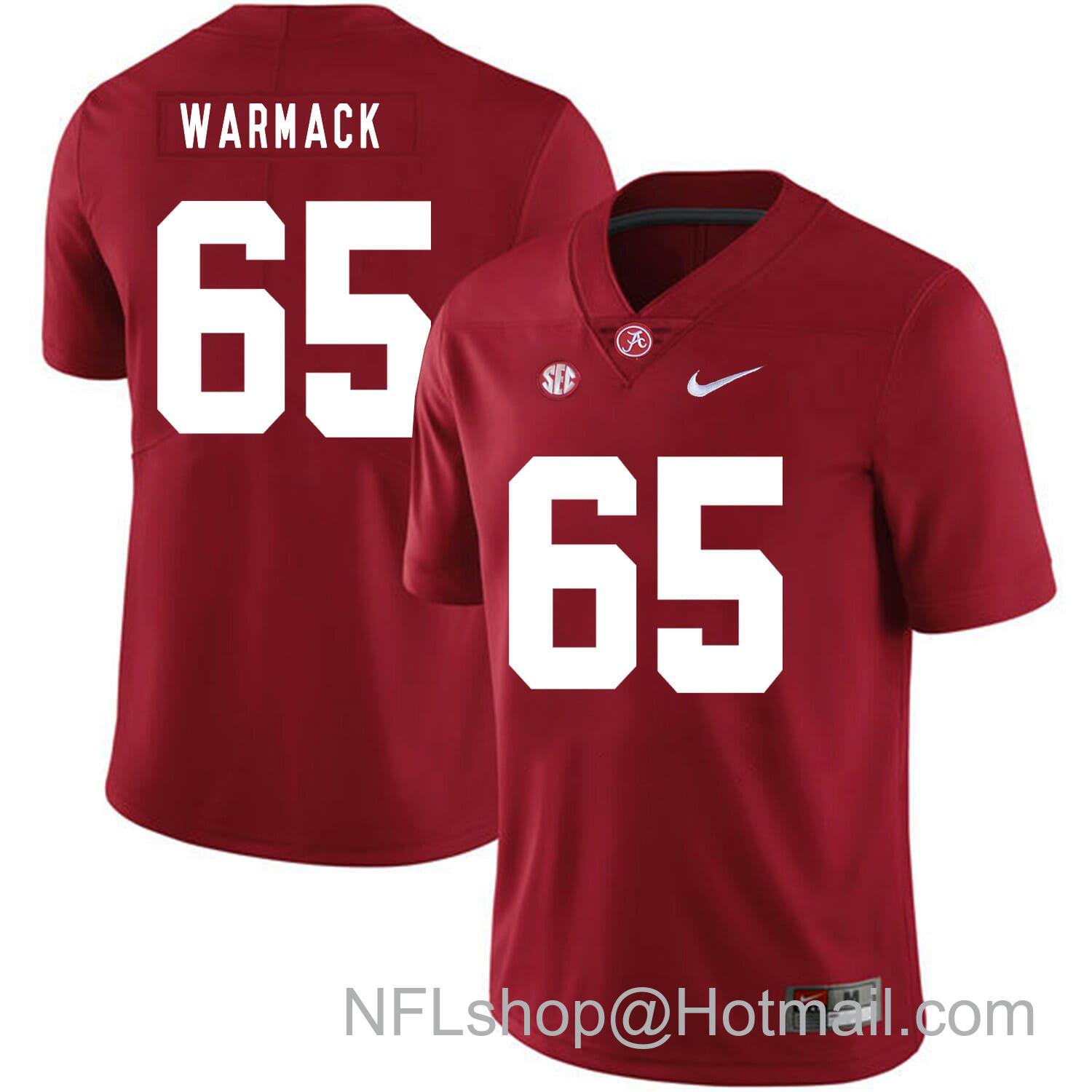 Men's Nike Alabama Crimson Tide #65 Chance Warmack College Football Jersey Red