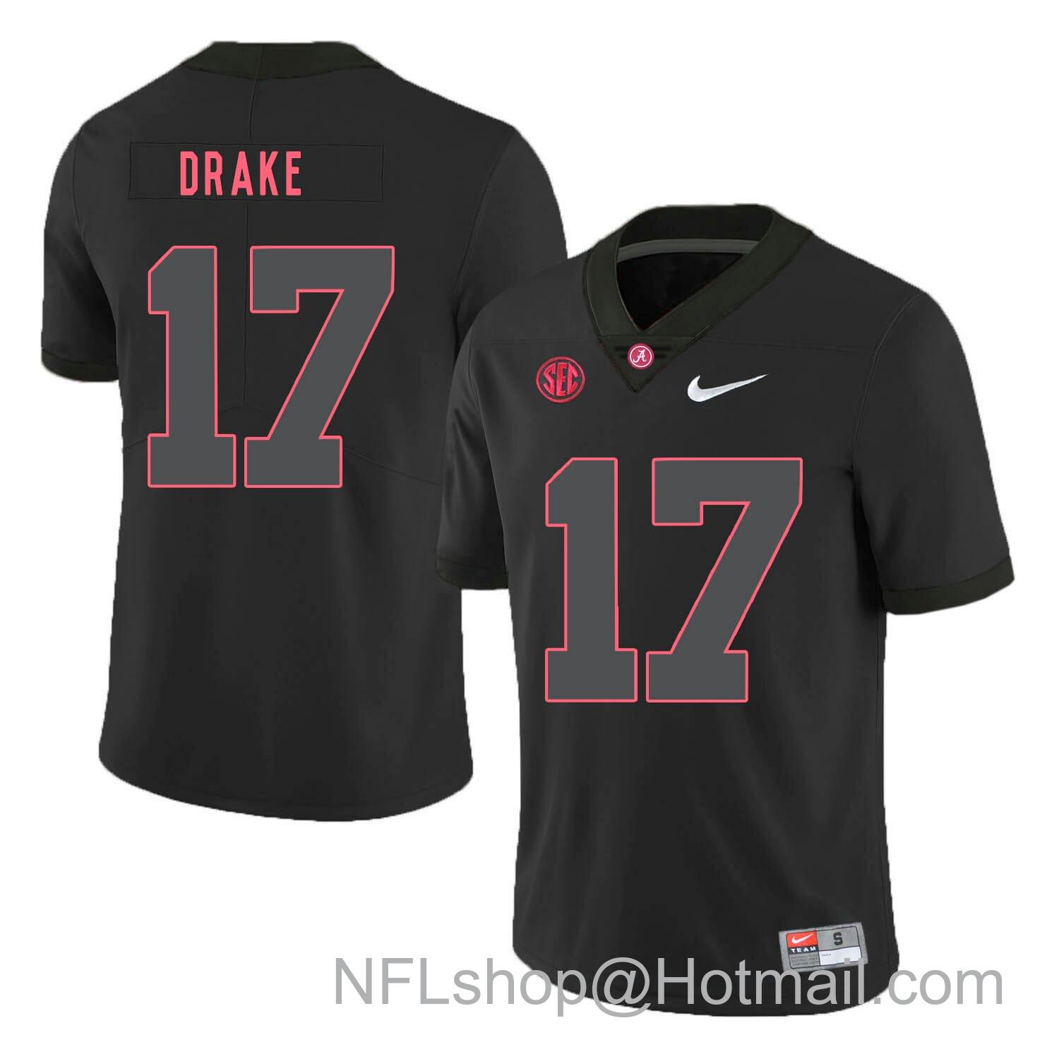 Men's Nike Alabama Crimson Tide #17 Kenyan Drake College Football Jersey Black