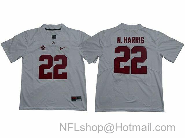 Men's Nike Alabama Crimson Tide #22 Najee Harris College Football Jersey White