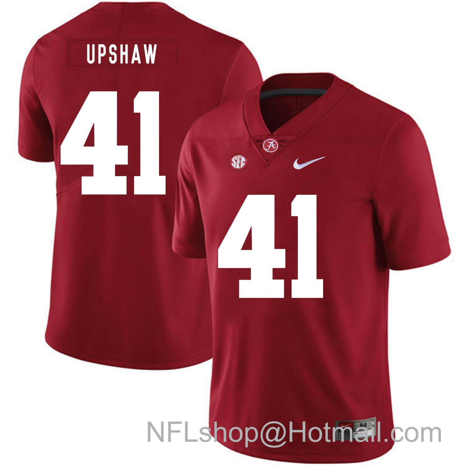 Men's Nike Alabama Crimson Tide #41 Courtney Upshaw College Football Jersey Red