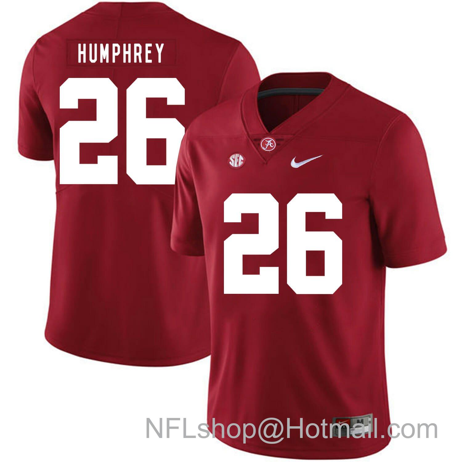 Men's Nike Alabama Crimson Tide #26 Marlon Humphrey College Football Jersey Red