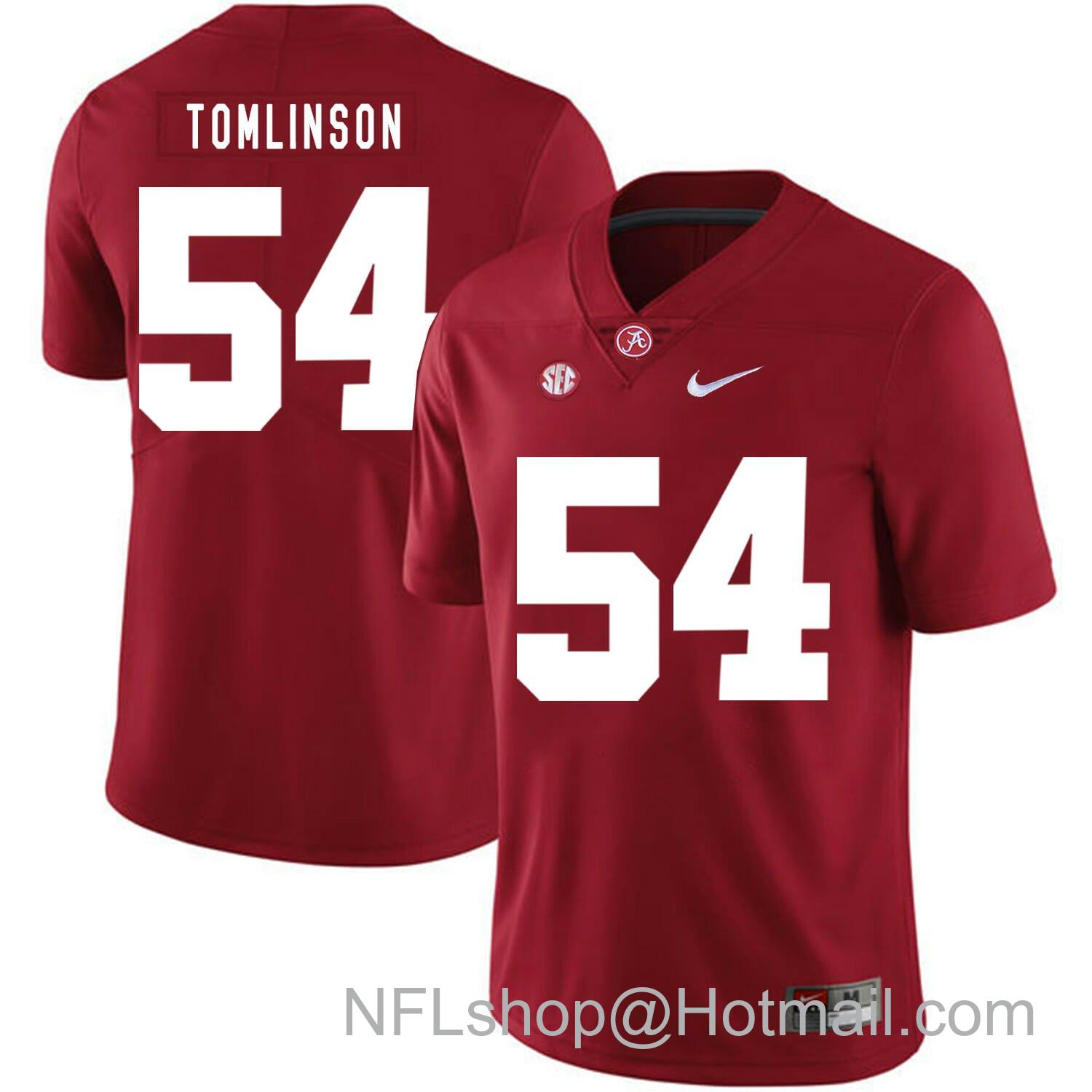 Men's Nike Alabama Crimson Tide #54 Dalvin Tomlinson College Football Jersey Red