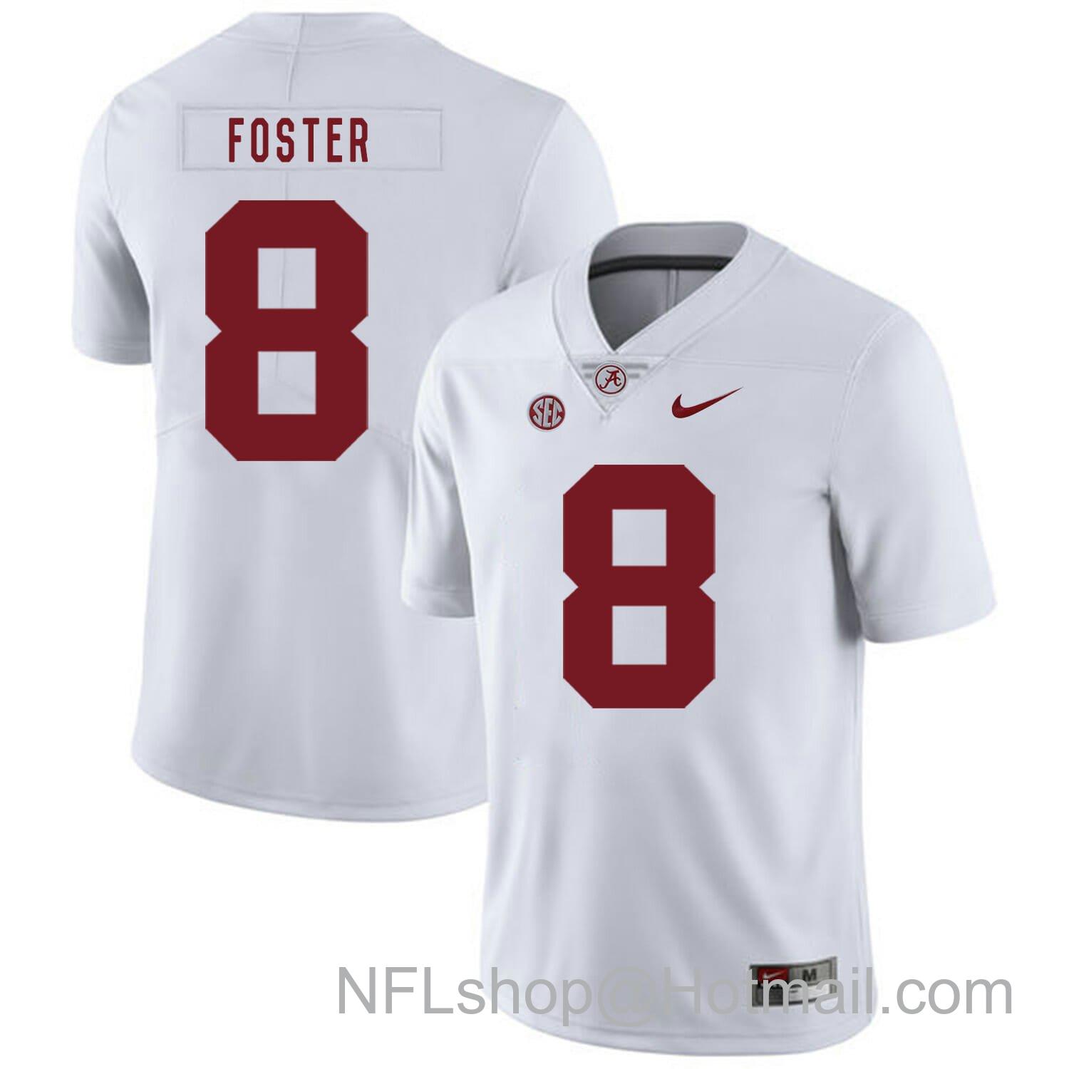 Men's Nike Alabama Crimson Tide #8 Robert Foster College Football Jersey White