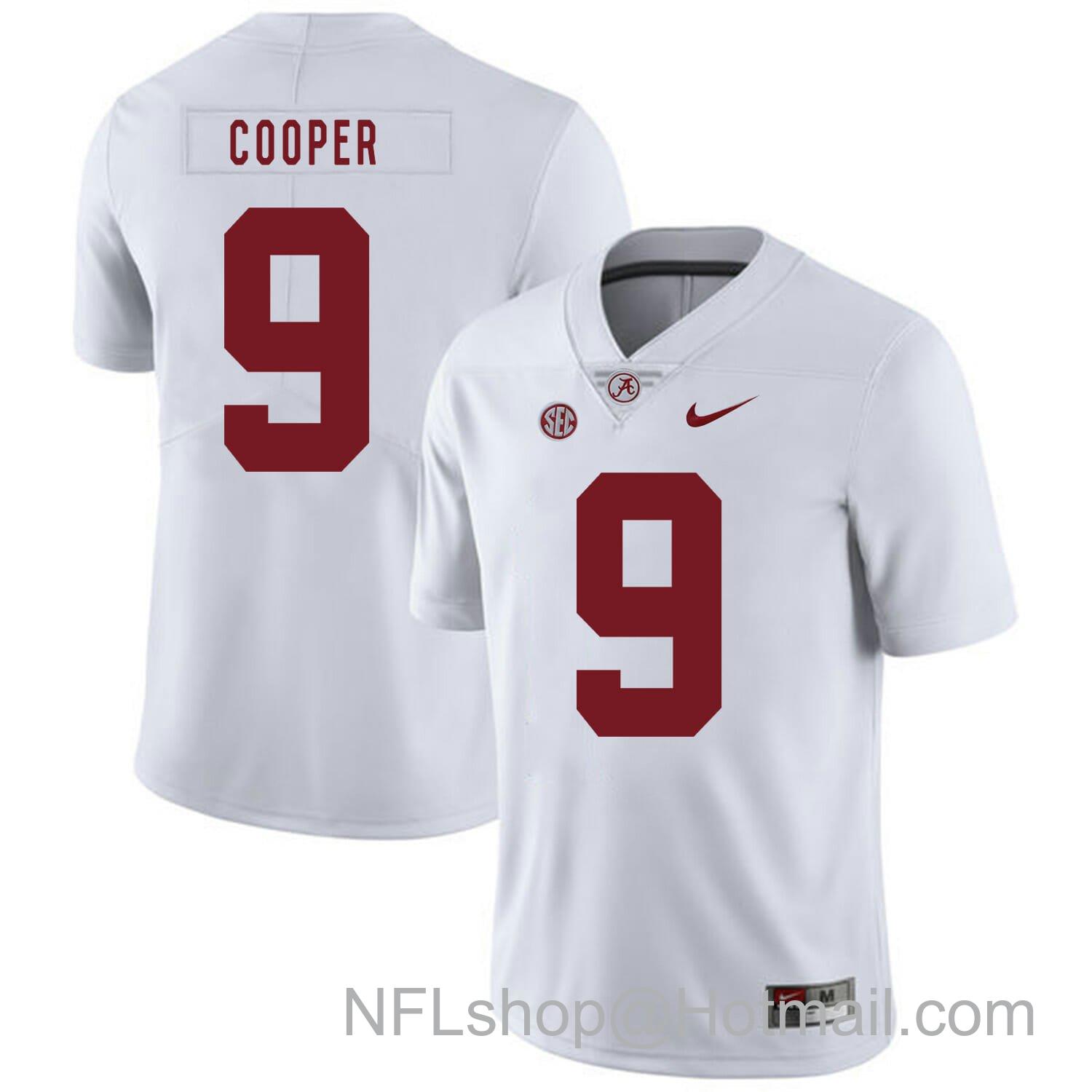 Men's Nike Alabama Crimson Tide #9 Amari Cooper College Football Jersey White