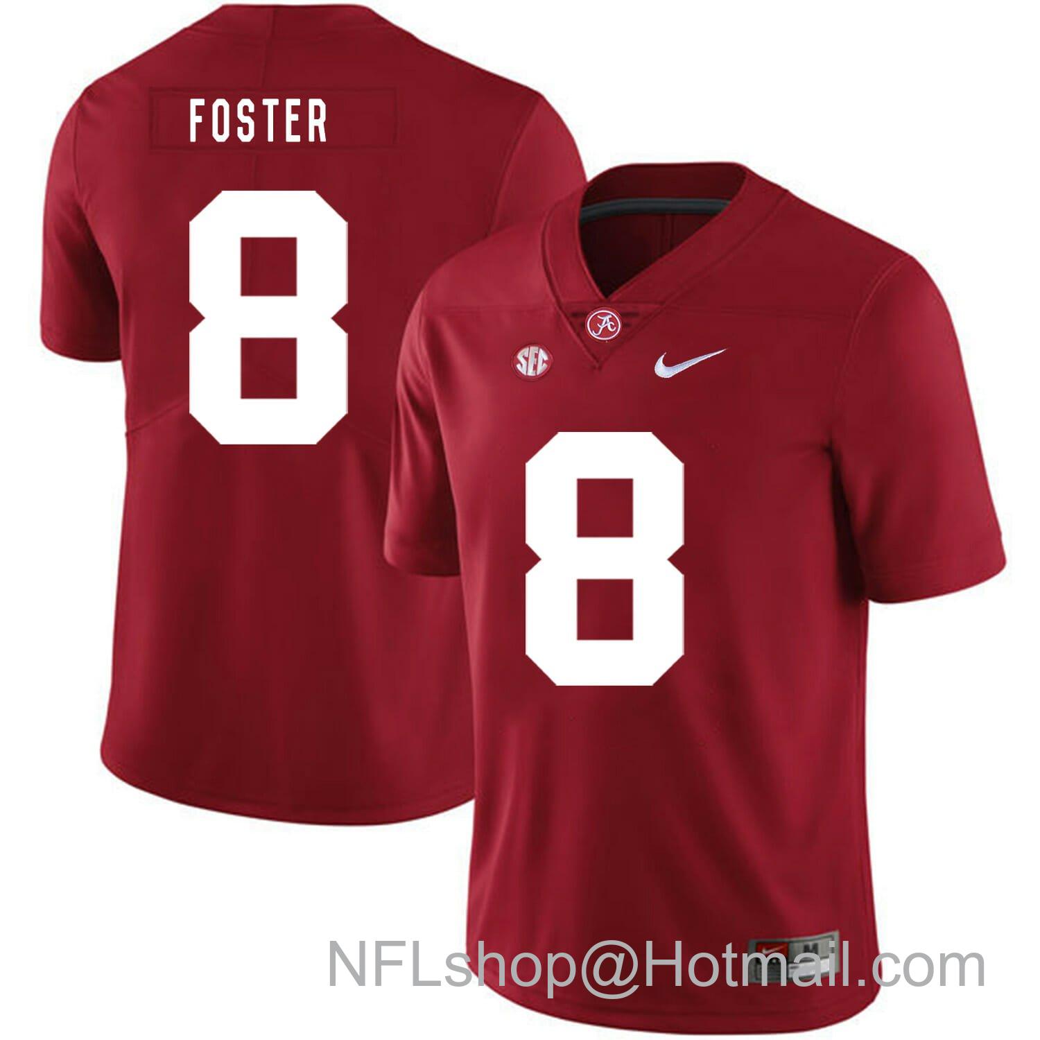 Men's Nike Alabama Crimson Tide #8 Robert Foster College Football Jersey Red