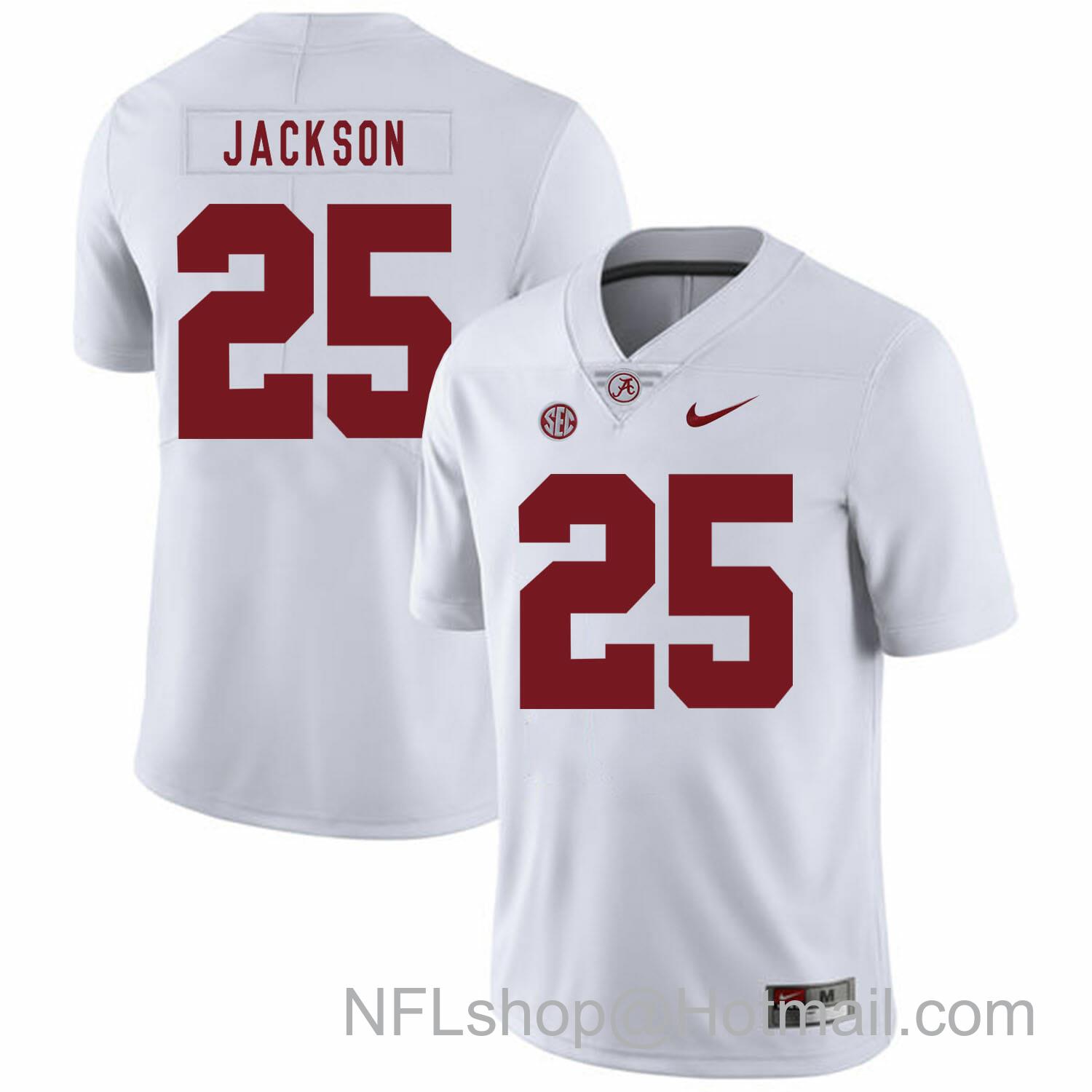 Men's Nike Alabama Crimson Tide #25 Kareem Jackson College Football Jersey White