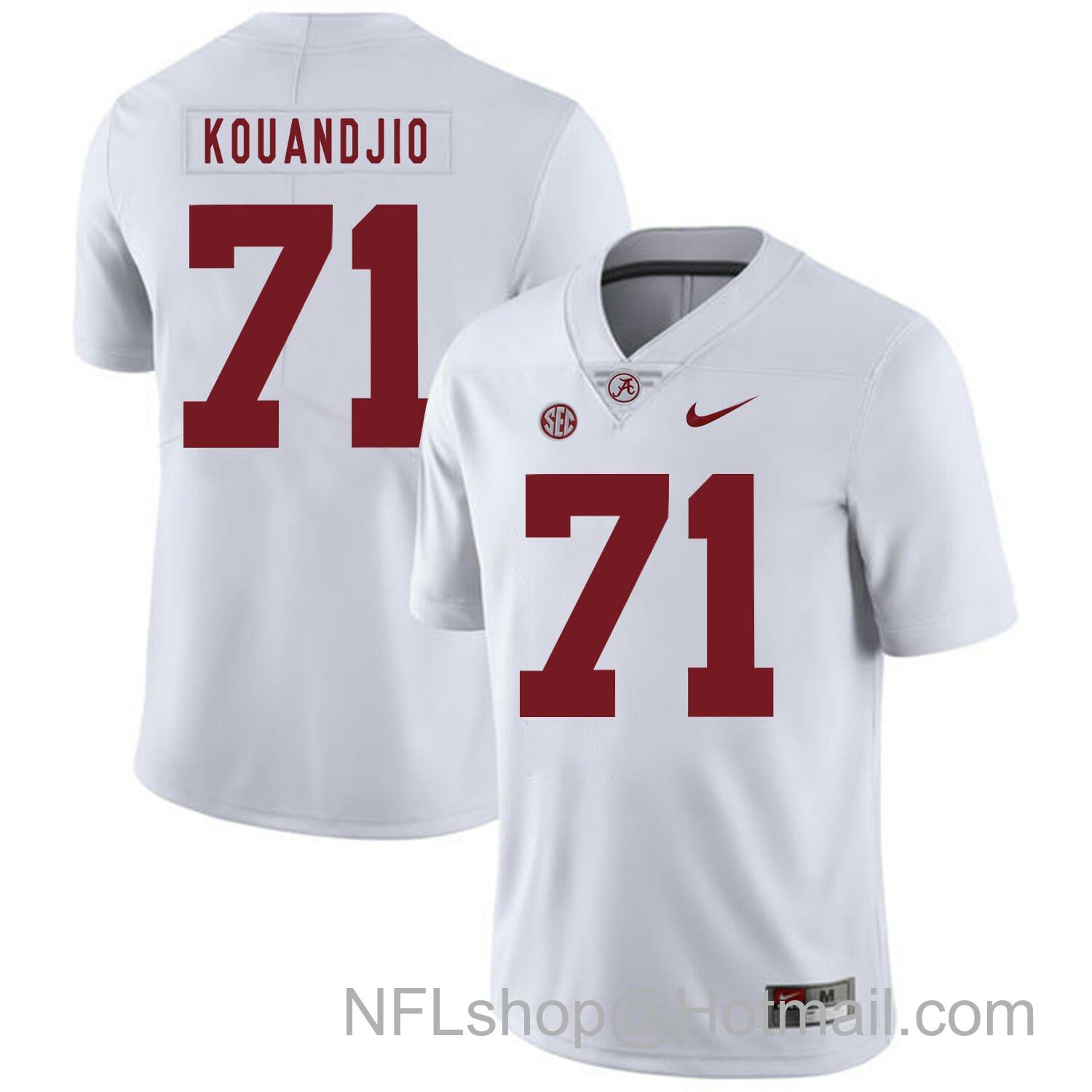 Men's Nike Alabama Crimson Tide #71 Arie Kouandjio College Football Jersey White