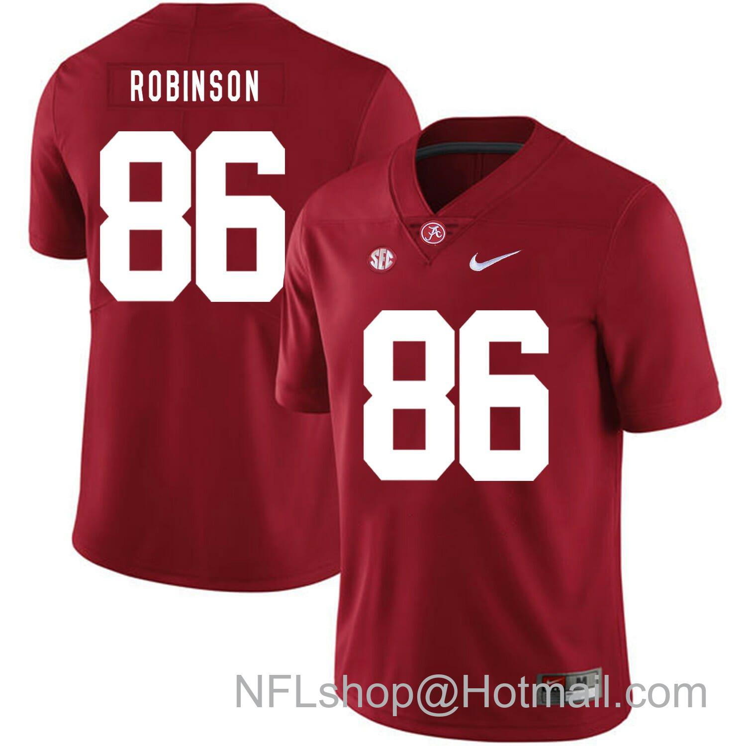 Men's Nike Alabama Crimson Tide #86 A Shawn Robinson College Football Jersey Red