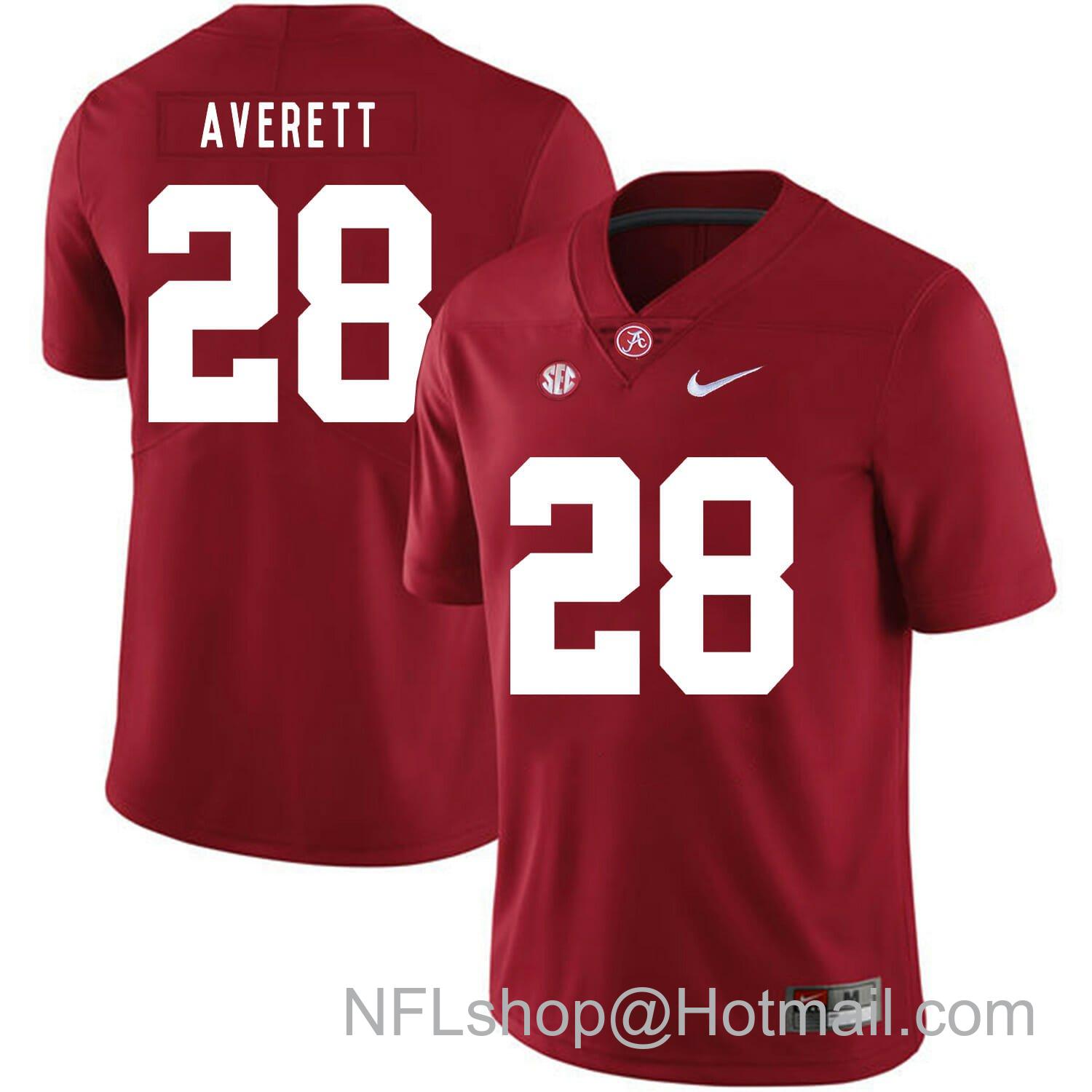 Men's Nike Alabama Crimson Tide #28 Anthony Averett  College Football Jersey Red