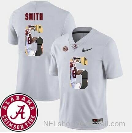 Men's Nike Alabama Crimson Tide #6 DeVonta Smith College Football White Jersey