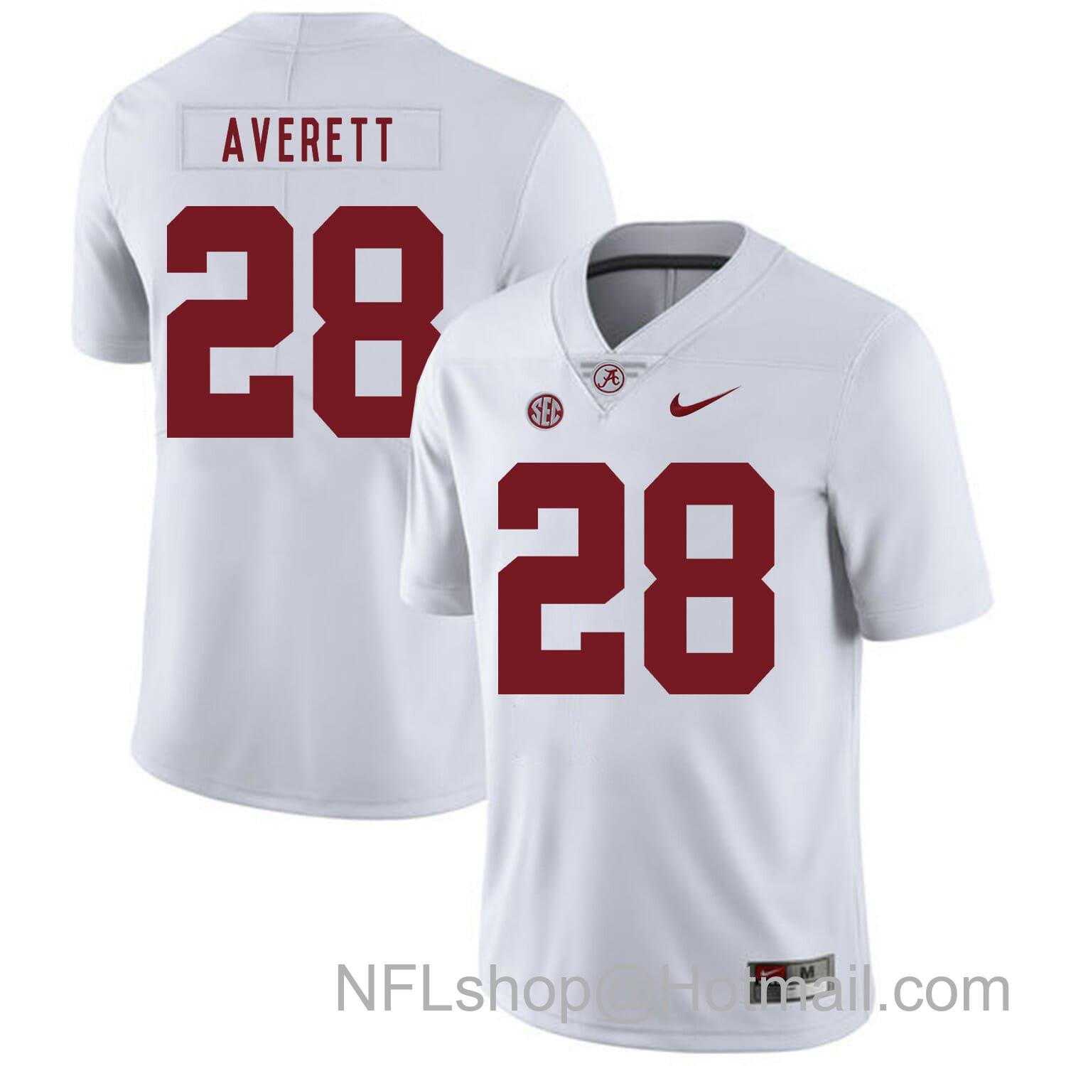 Men's Nike Alabama Crimson Tide #28 Anthony Averett  College Football Jersey White