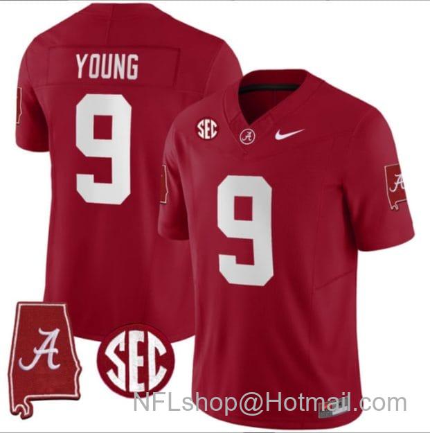 Men's Nike Bryce Young Jersey #9 Alabama Crimson Tide Vapor Stitched Football Alabama Map Crimson