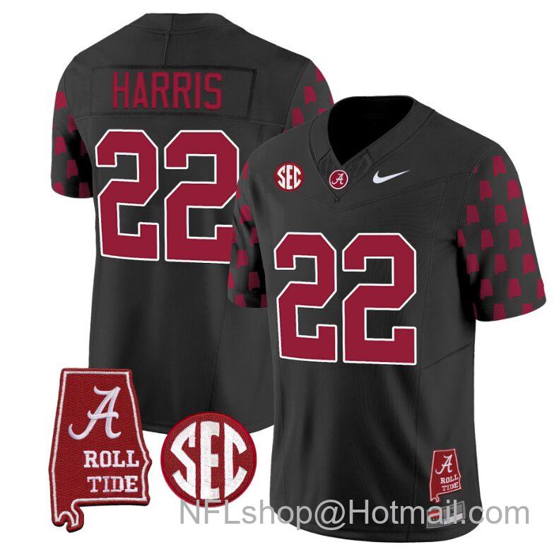 Men's Nike Najee Harris Jersey #22 Alabama Crimson Tide Vapor College Football Limited Stitched Black