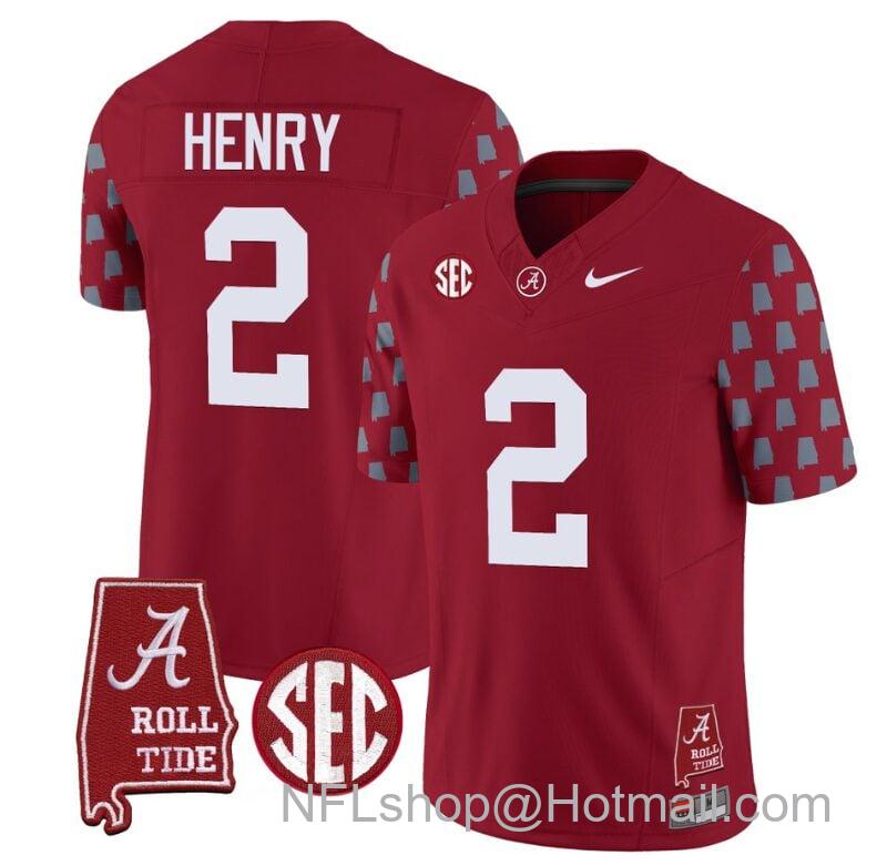 Men's Nike Derrick Henry Jersey #2 Alabama Crimson Tide Vapor College Football Limited Stitched Crimson