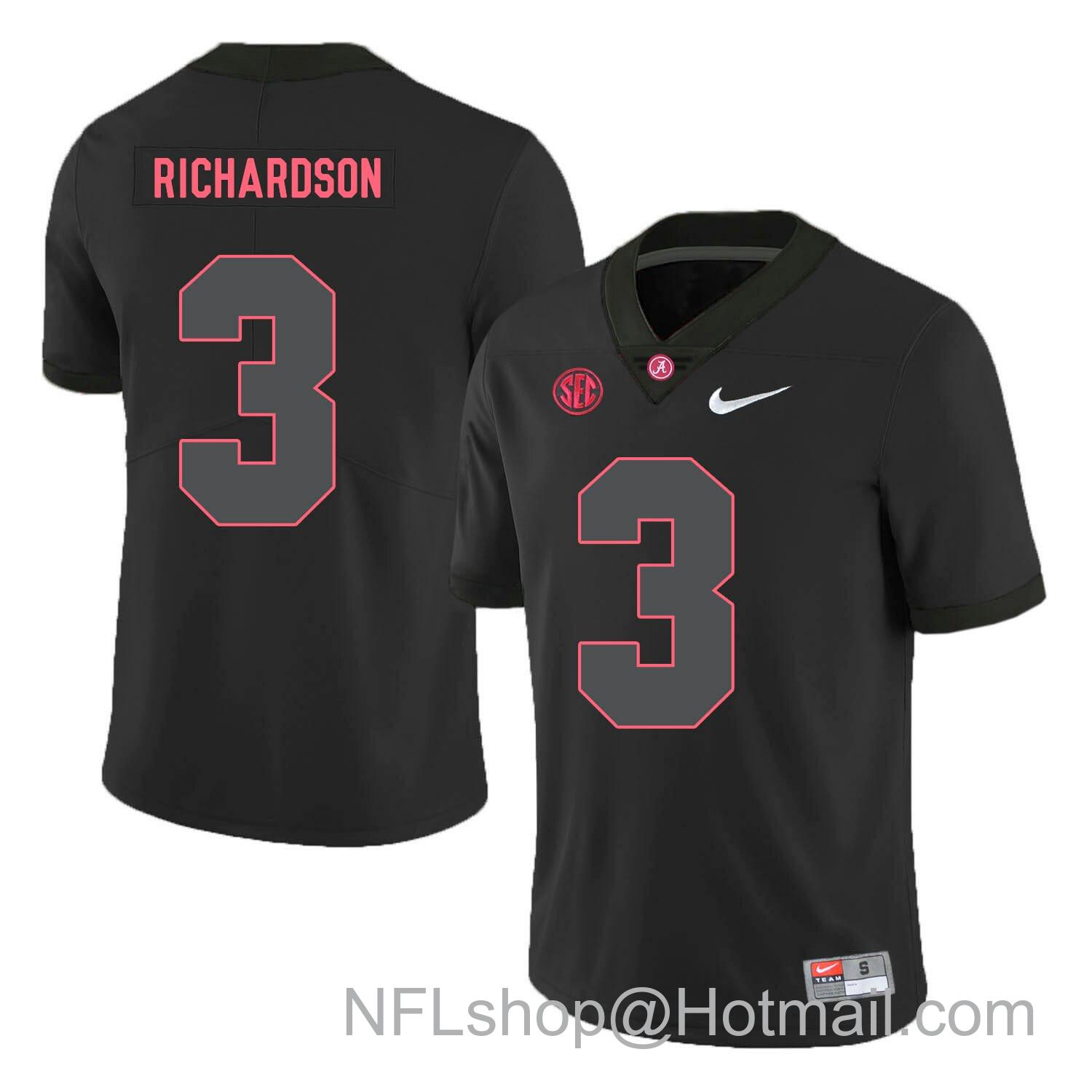 Men's Nike Alabama Crimson Tide #3 Trent Richardson College Football Jersey Red Black