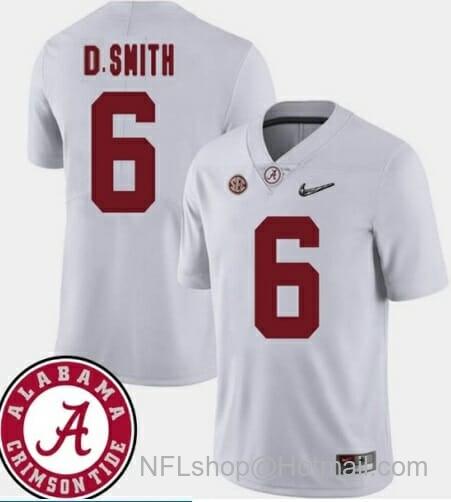 Men's Nike Alabama Crimson Tide #6 DeVonta Smith College NCAA Football Jersey White