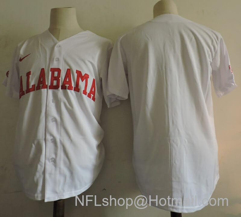 Men's Nike NCAA Alabama Crimson Tide Movie Baseball Jersey White