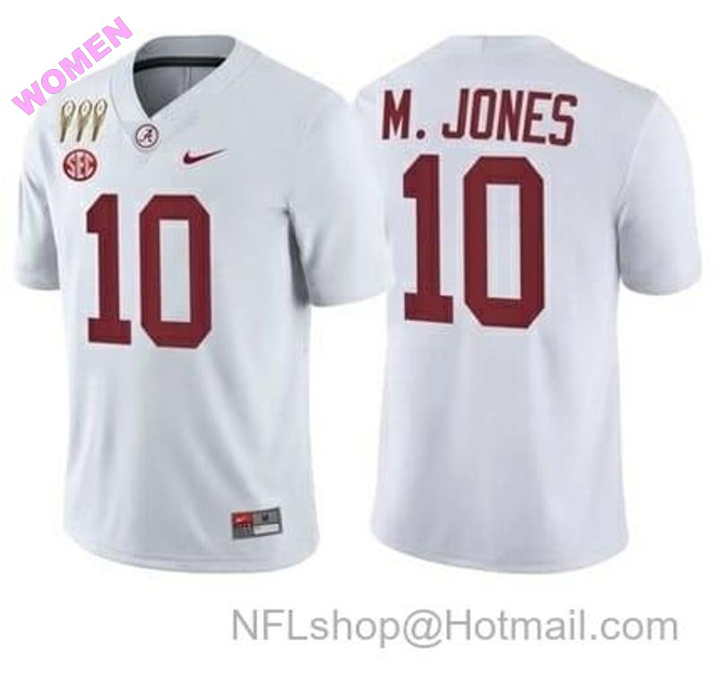 Women's Nike Alabama Crimson Tide #10 Mac Jones NCAA Football Jersey White