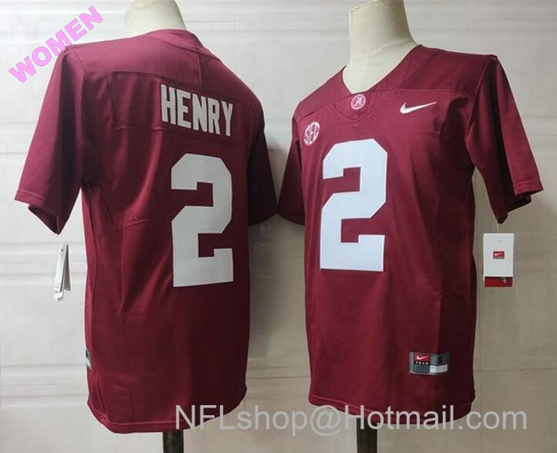 Women's Nike Alabama Crimson Tide #2 Henry NCAA Football Jersey Red