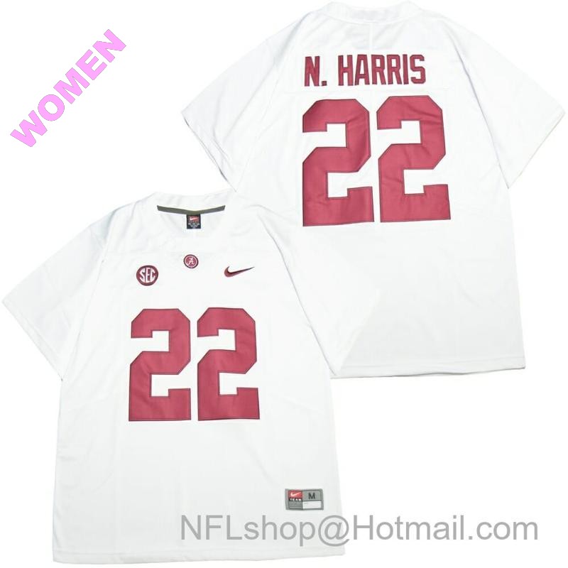 Women's Nike Alabama Crimson Tide #22 Najee Harris Football Jersey White