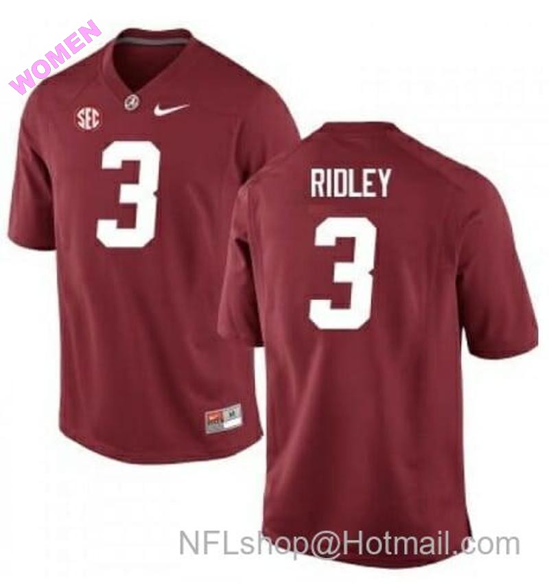 Women's Nike Alabama Crimson Tide #3 Calvin Ridley Jersey NCAA Football Red