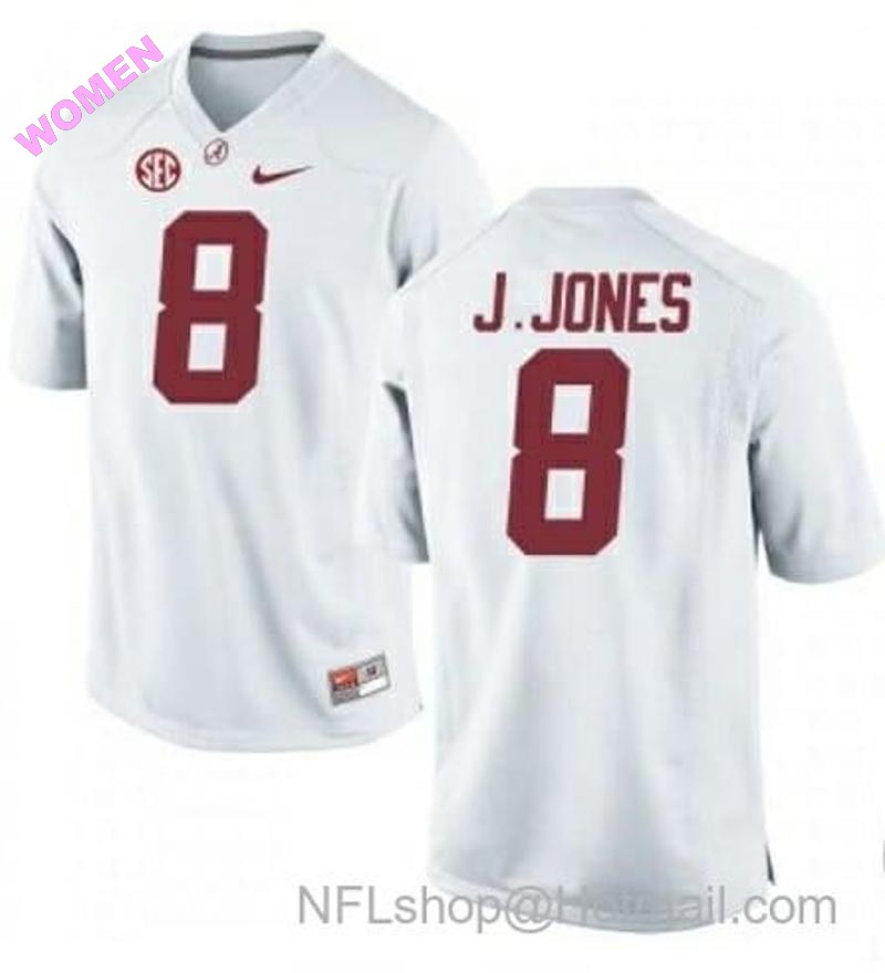 Women's Nike Alabama Crimson Tide #8 Julio Jones NCAA Football Jersey White