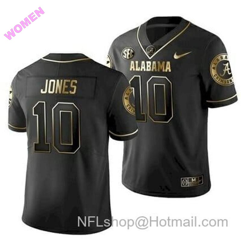 Women's Nike Alabama Crimson Tide #10 Mac Jones NCAA Football Jersey Black