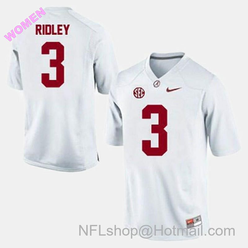 Women's Nike Alabama Crimson Tide #3 Calvin Ridley Jersey NCAA Football White