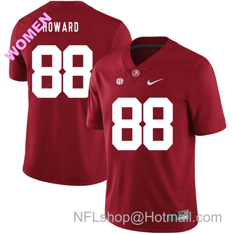 Women's Nike Alabama Crimson Tide #88 O.J Howard College Football Jersey Red