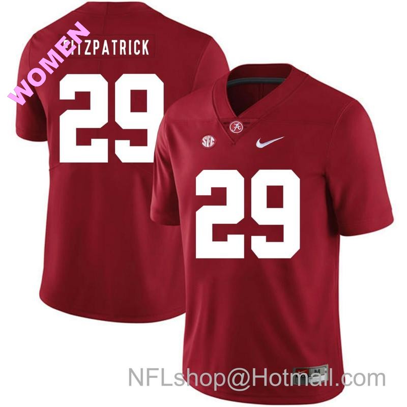 Women's Nike Alabama Crimson Tide #29 Minkah Fitzpatrick Football Jersey Red