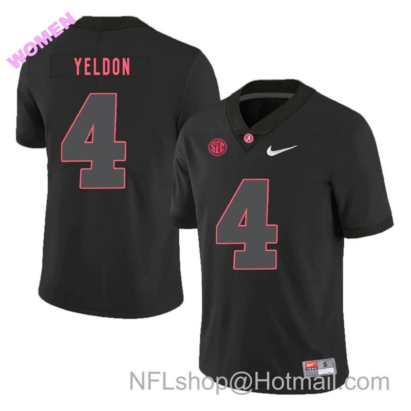 Women's Nike Alabama Crimson Tide #4 TJ Yeldon College Football Jersey Black