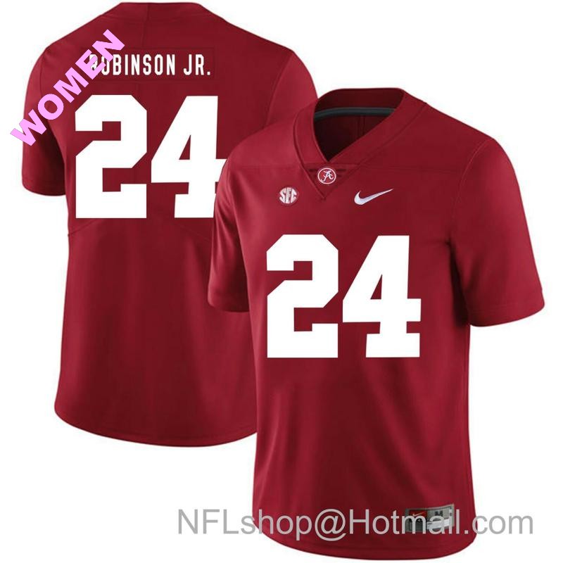 Women's Nike Alabama Crimson Tide #24 Brian Robinson Jr. Football Jersey Red