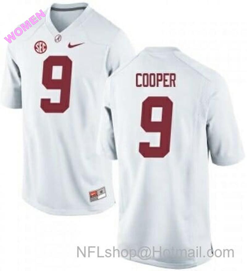 Women's Nike Alabama Crimson Tide #9 Amari Cooper NCAA Football Jersey White