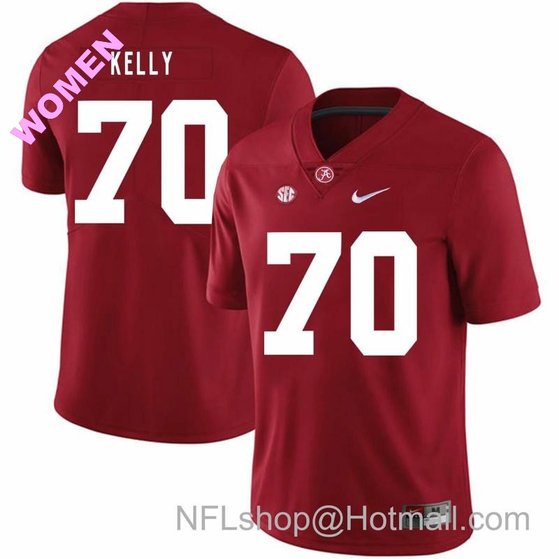 Women's Nike Alabama Crimson Tide #70 Ryan Kelly College Football Jersey Red