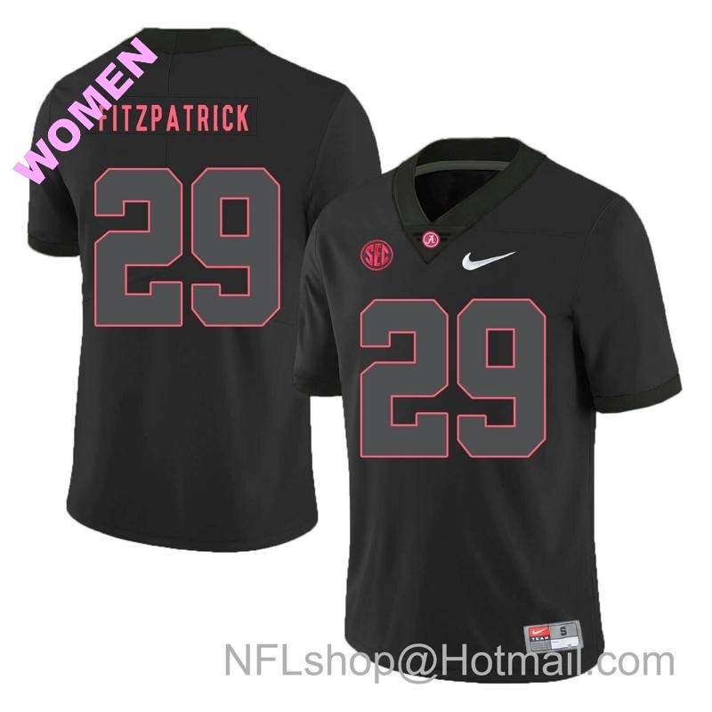 Women's Nike Alabama Crimson Tide #29 Minkah Fitzpatrick Football Jersey Black