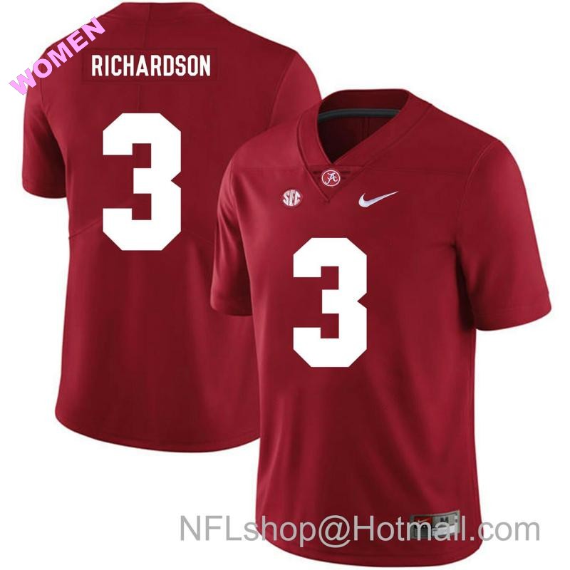 Women's Nike Alabama Crimson Tide #3 Trent Richardson College Football Jersey Red