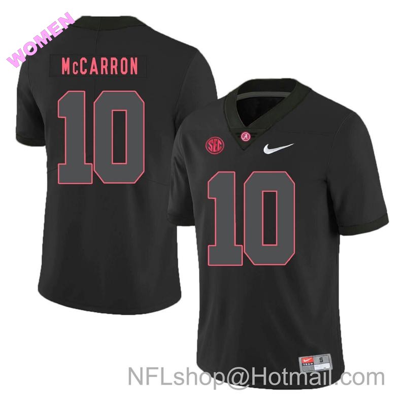 Women's Nike Alabama Crimson Tide #10 A.J McCarron College Football Jersey Black