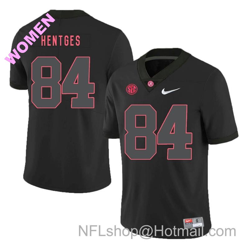 Women's Nike Alabama Crimson Tide #84 Hale Hentges College Football Jersey Black