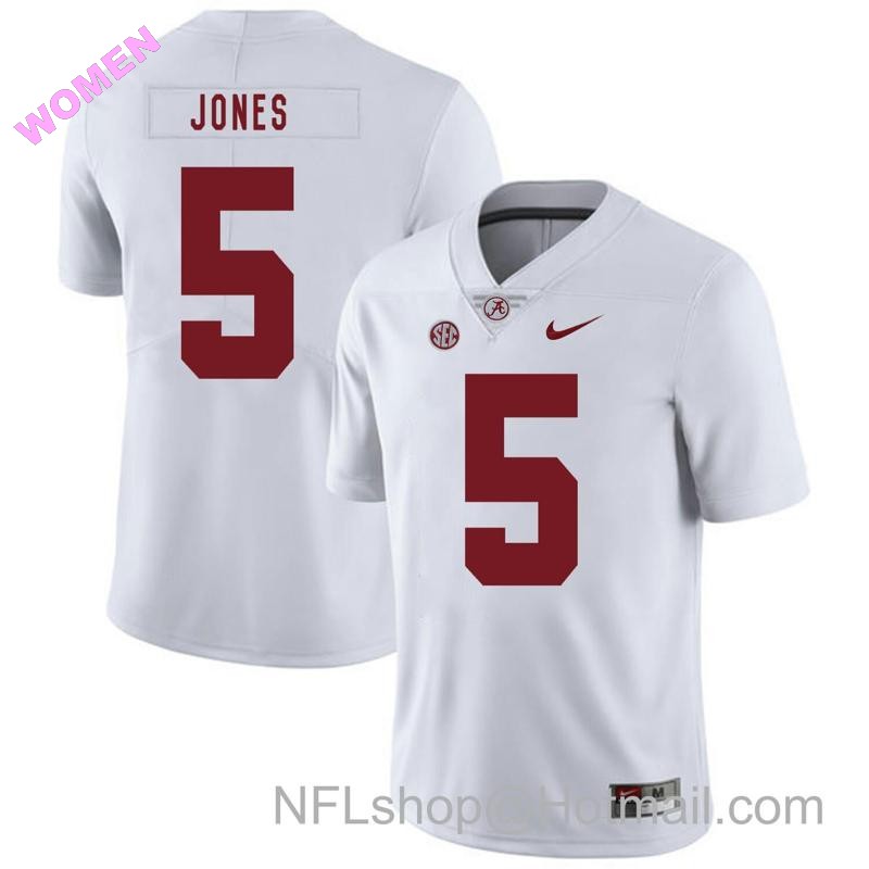 Women's Nike Alabama Crimson Tide #5 Cyrus Jones College Football Jersey White