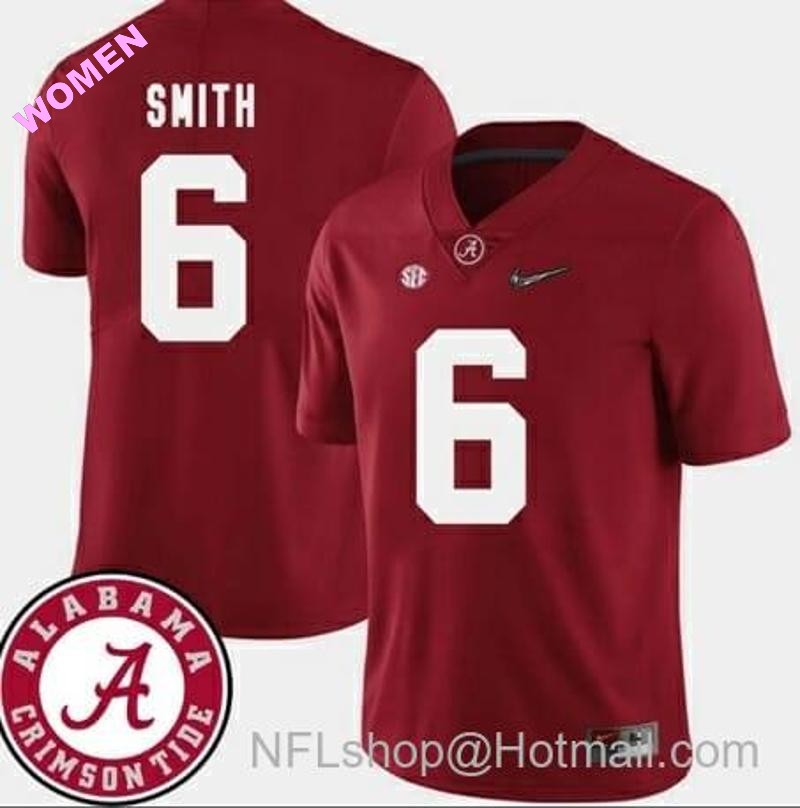 Women's Nike Alabama Crimson Tide #6 DeVonta Smith College Football Jersey Red