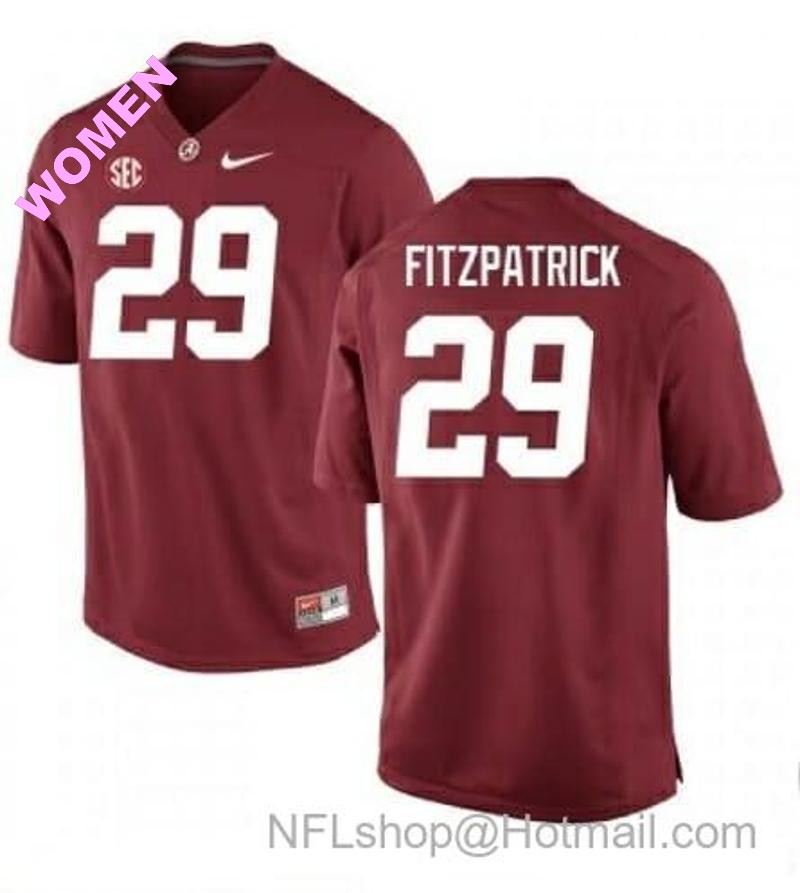 Women's Nike Alabama Crimson Tide #29 Minkah Fitzpatrick NCAA Football Jersey Red