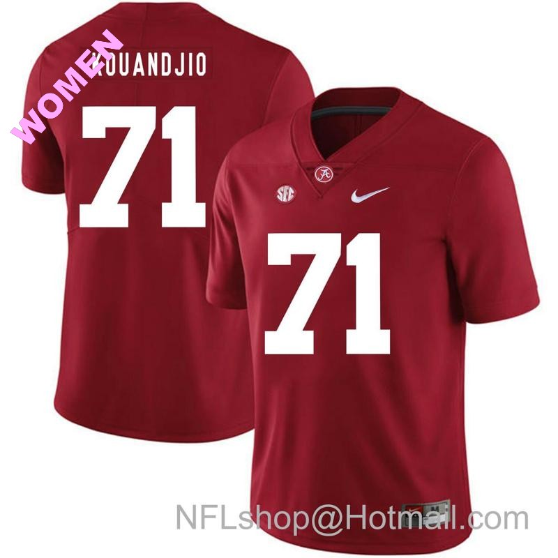 Women's Nike Alabama Crimson Tide #71 Arie Kouandjio College Football Jersey Red