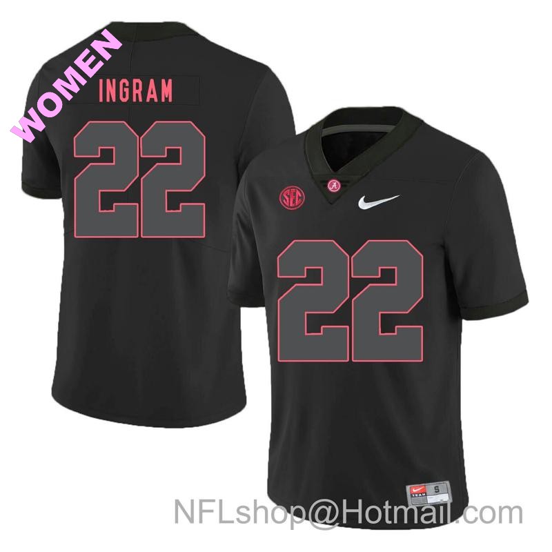 Women's Nike Alabama Crimson Tide #22 Mark Ingram College Football Jersey Black