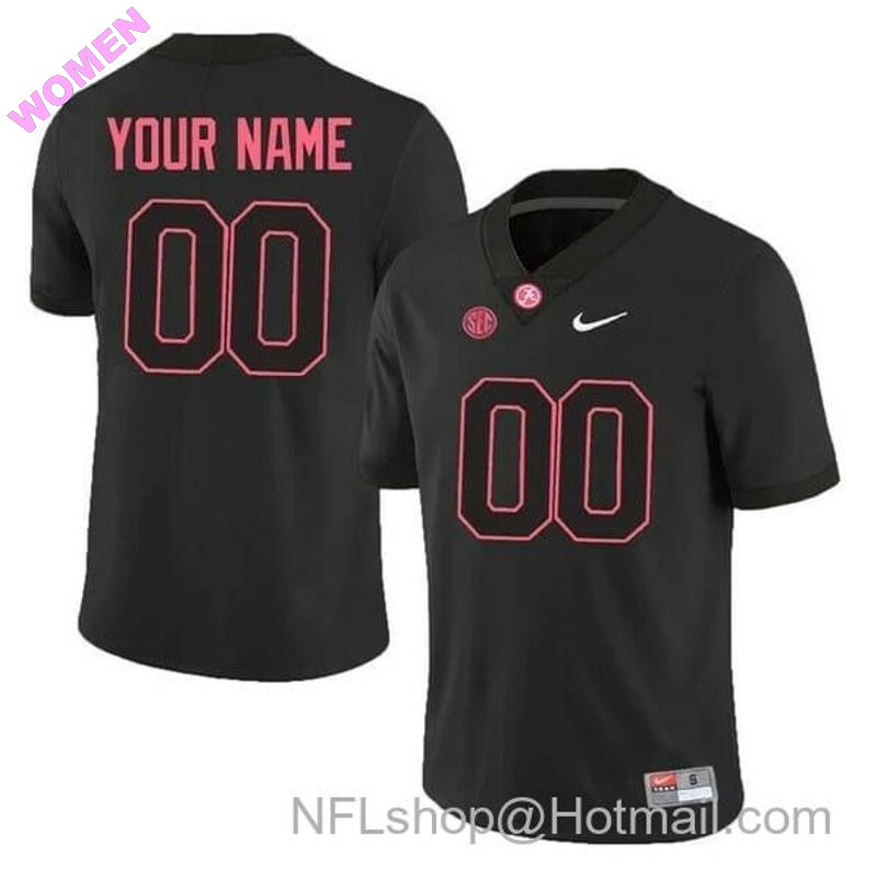 Women's Nike Personalized Alabama Crimson Tide Jersey 2019 NCAA Football Black