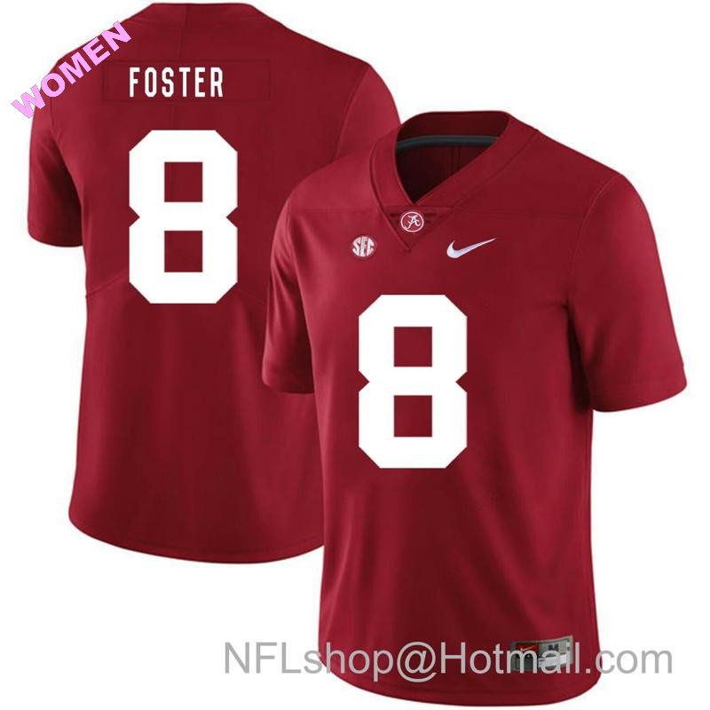 Women's Nike Alabama Crimson Tide #8 Robert Foster College Football Jersey Red