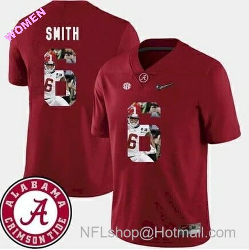 Women's Nike Alabama Crimson Tide #6 DeVonta Smith College Football Red Jersey