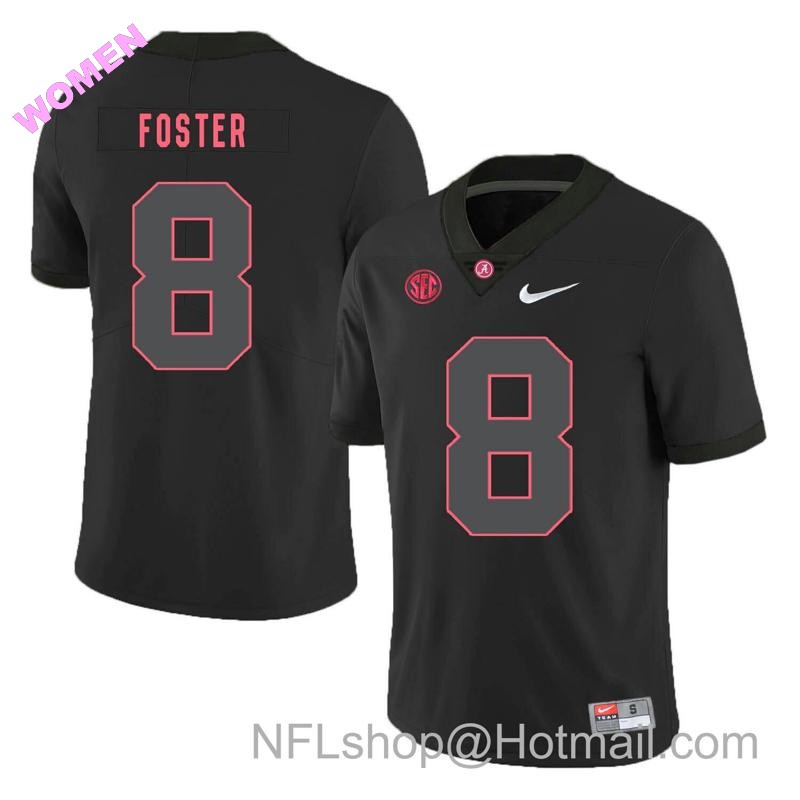 Women's Nike Alabama Crimson Tide #8 Robert Foster College Football Jersey Black