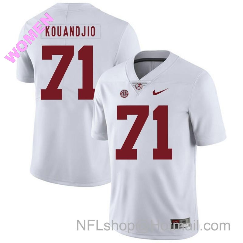 Women's Nike Alabama Crimson Tide #71 Arie Kouandjio College Football Jersey White