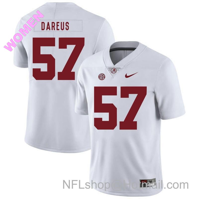 Women's Nike Alabama Crimson Tide #57 Marcell Dareus College Football Jersey White